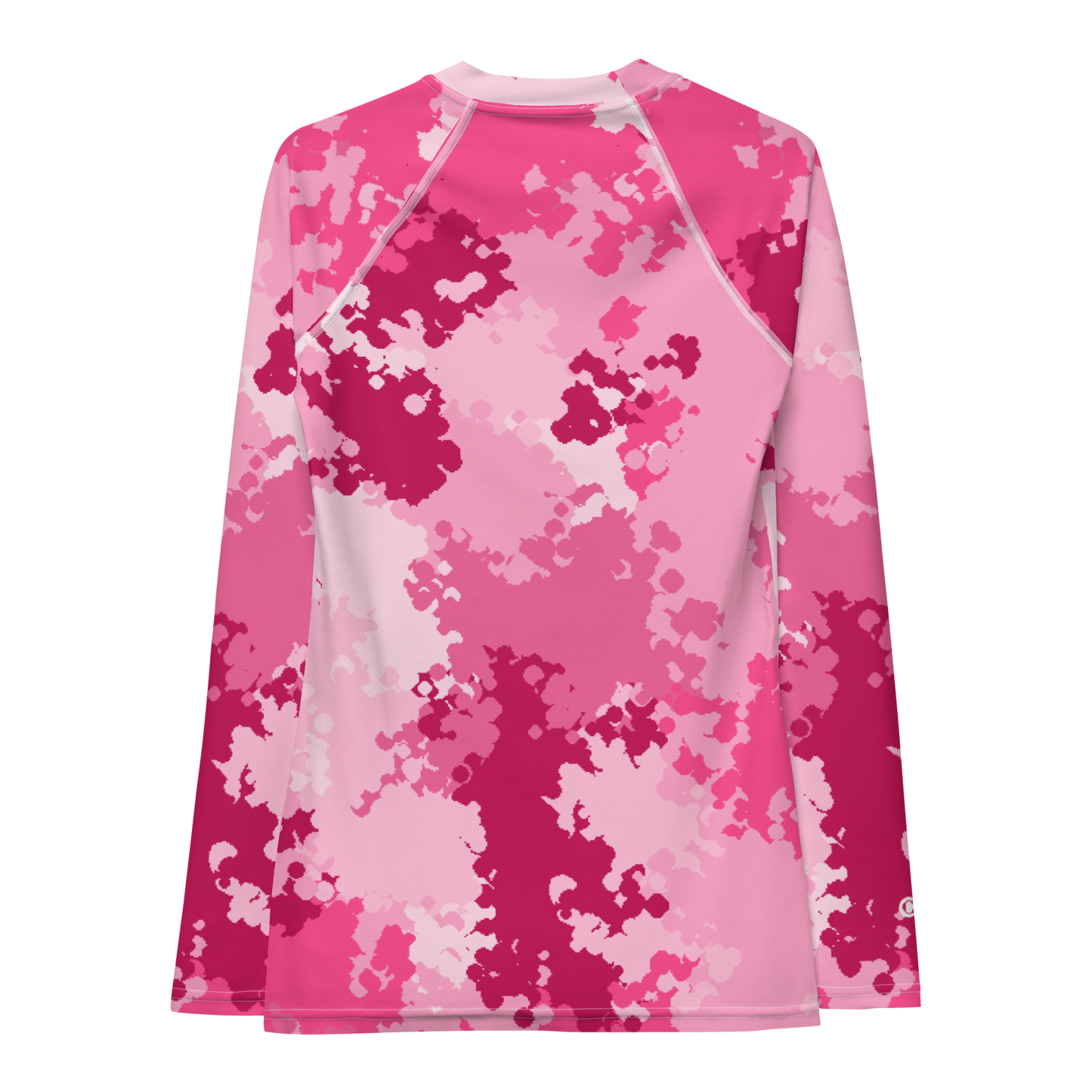 Michigan Upper Peninsula Rash Guard (w/ UP USA Flag) | Women's - Pink Camo