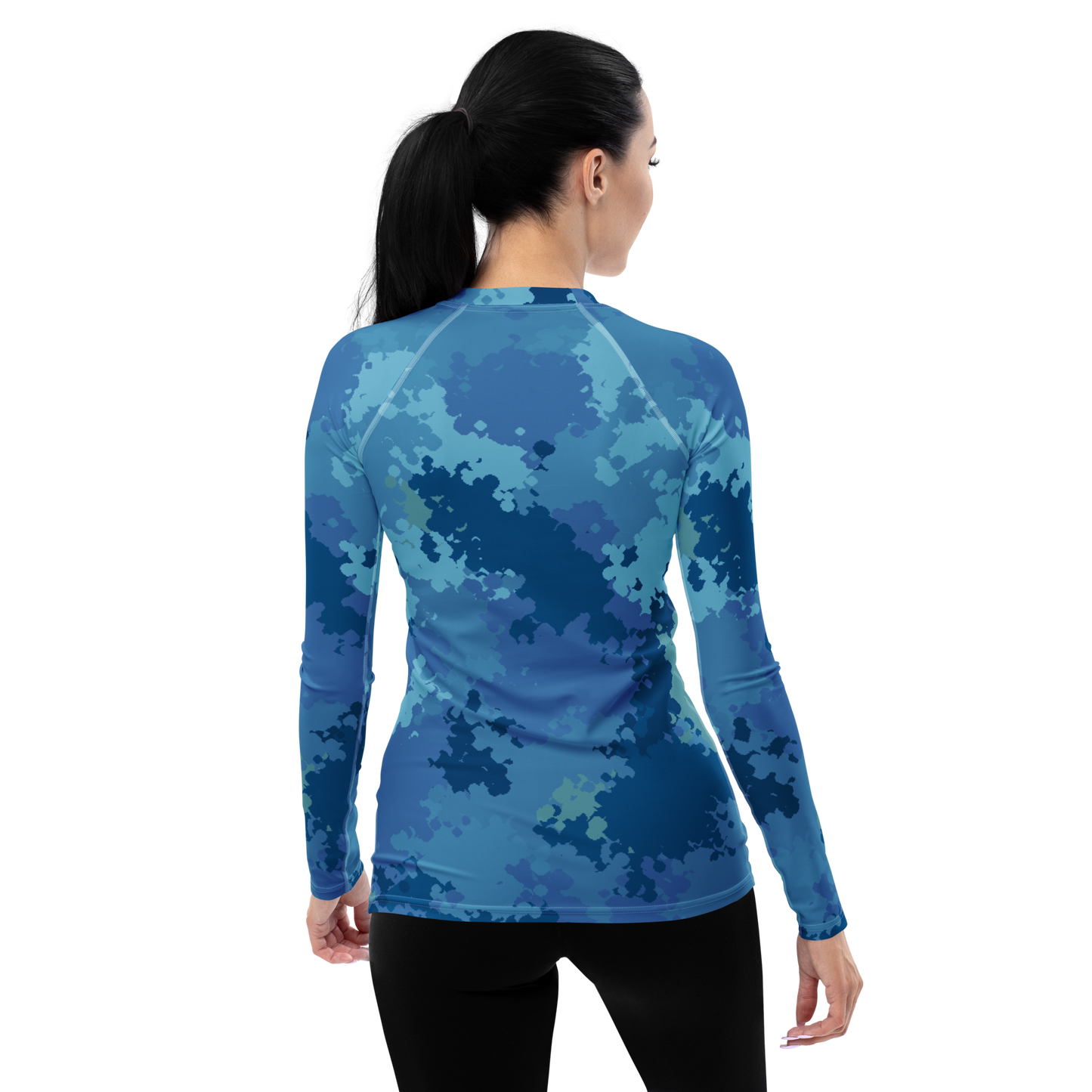 Michigan Upper Peninsula Rash Guard (w/ UP USA Flag) | Women's - Great Lakes Camo