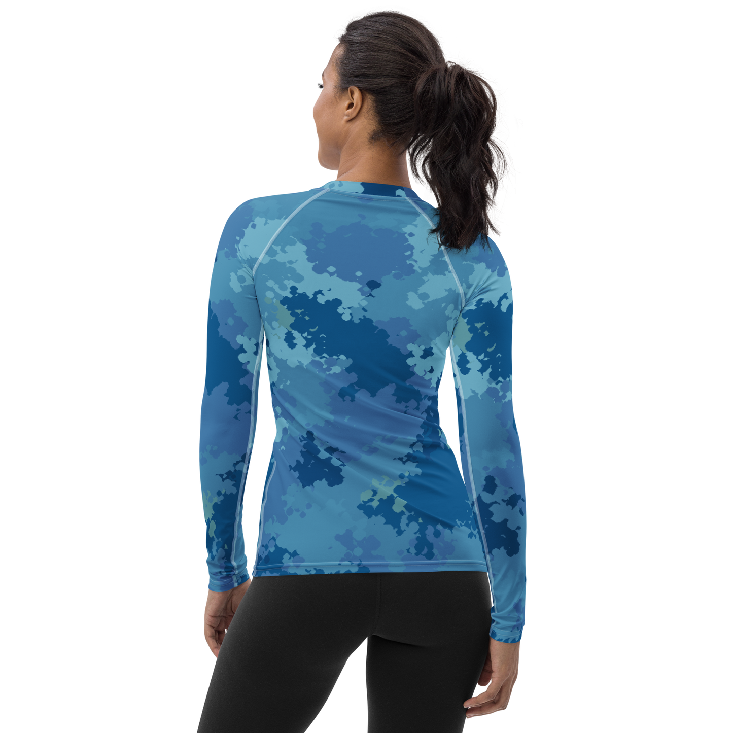 Michigan Upper Peninsula Rash Guard (w/ UP USA Flag) | Women's - Great Lakes Camo