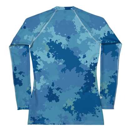 Michigan Upper Peninsula Rash Guard (w/ UP USA Flag) | Women's - Great Lakes Camo