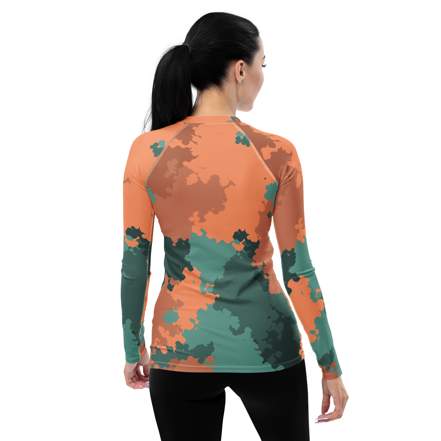 Michigan Upper Peninsula Rash Guard (w/ UP USA Flag) | Women's - Copper Country Camo