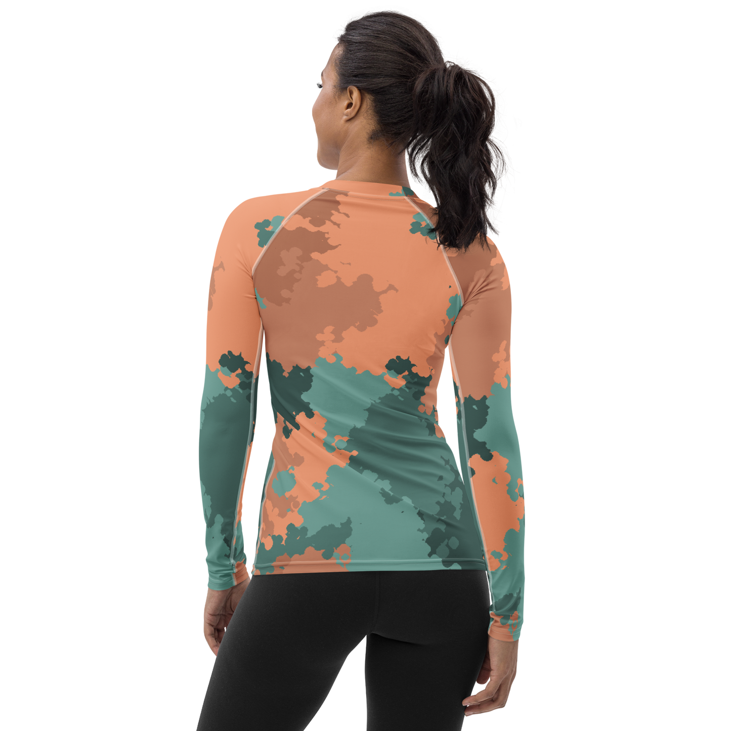 Michigan Upper Peninsula Rash Guard (w/ UP USA Flag) | Women's - Copper Country Camo