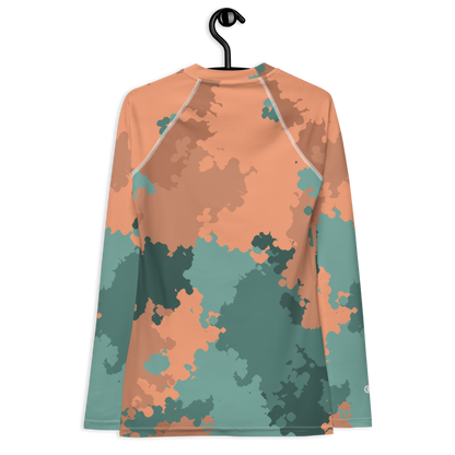 Michigan Upper Peninsula Rash Guard (w/ UP USA Flag) | Women's - Copper Country Camo