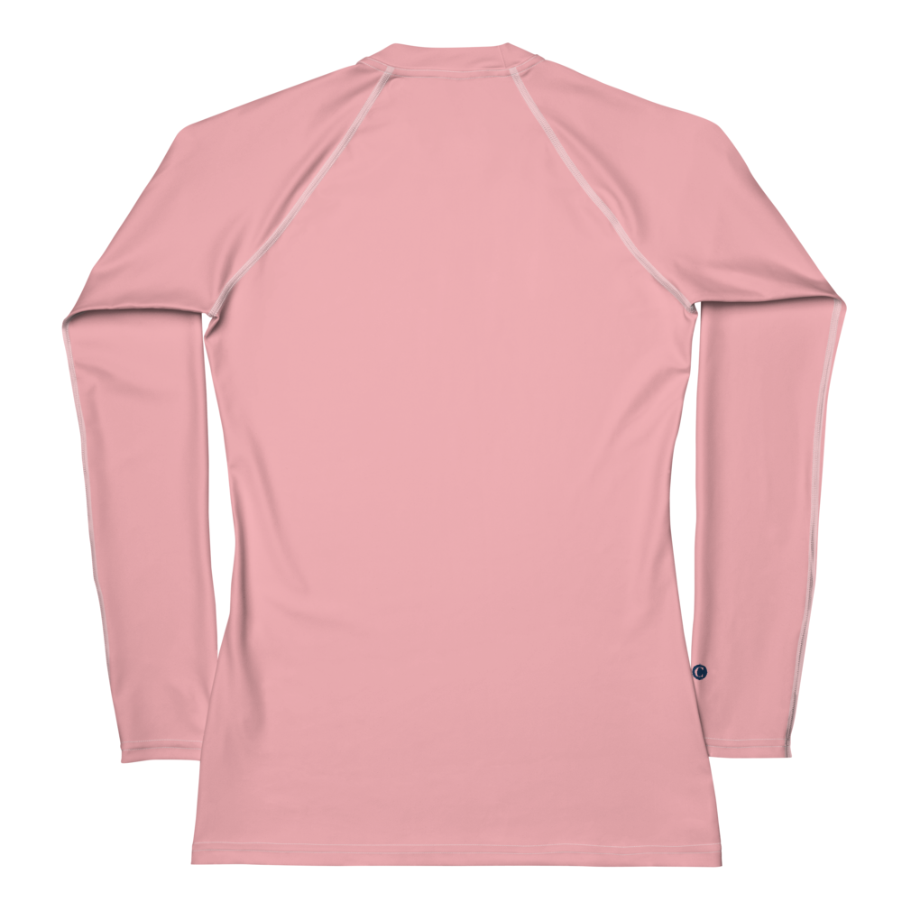 Michigan Upper Peninsula Rash Guard (w/ UP USA Flag) | Women's - Strawberry Pink