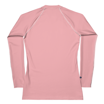 Michigan Upper Peninsula Rash Guard (w/ UP USA Flag) | Women's - Strawberry Pink