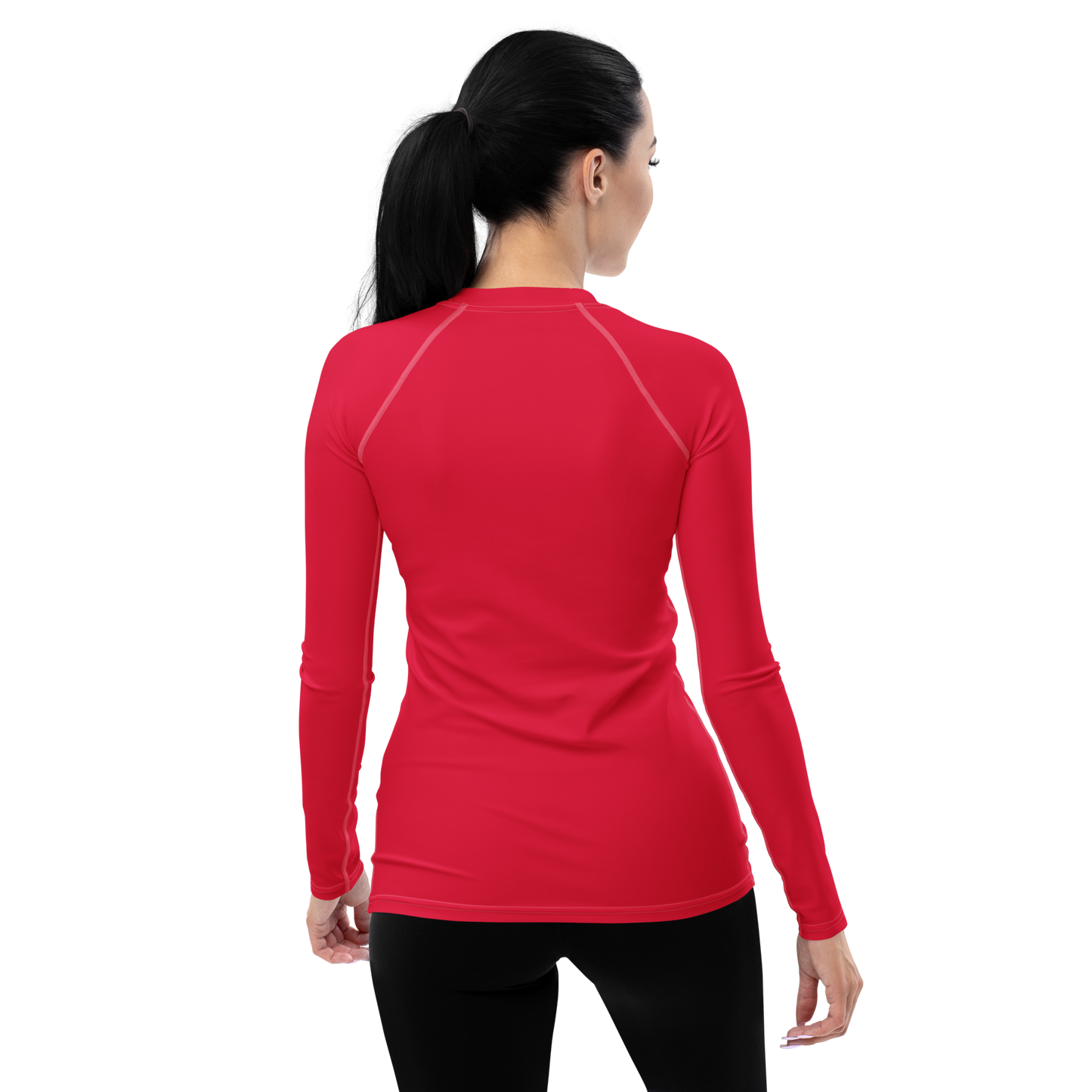 Michigan Upper Peninsula Rash Guard (w/ UP USA Flag) | Women's - Lighthouse Red