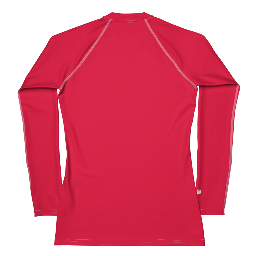 Michigan Upper Peninsula Rash Guard (w/ UP USA Flag) | Women's - Lighthouse Red