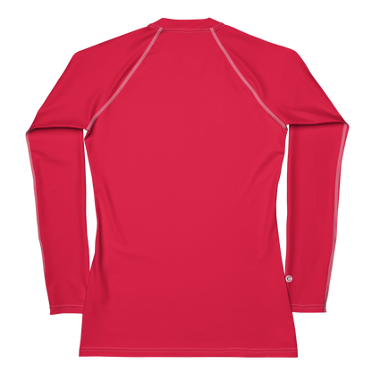 Michigan Upper Peninsula Rash Guard (w/ UP USA Flag) | Women's - Lighthouse Red