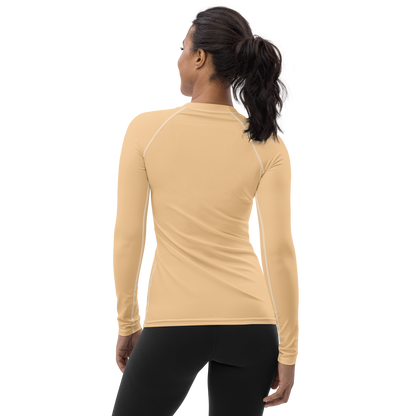 Michigan Upper Peninsula Rash Guard (w/ UP USA Flag) | Women's - Pale Apricot