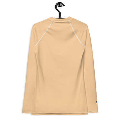 Michigan Upper Peninsula Rash Guard (w/ UP USA Flag) | Women's - Pale Apricot