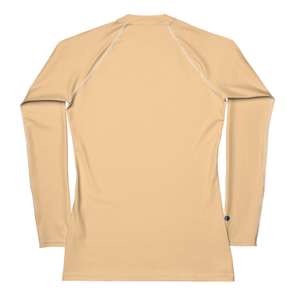 Michigan Upper Peninsula Rash Guard (w/ UP USA Flag) | Women's - Pale Apricot