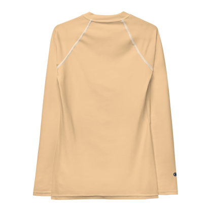 Michigan Upper Peninsula Rash Guard (w/ UP USA Flag) | Women's - Pale Apricot