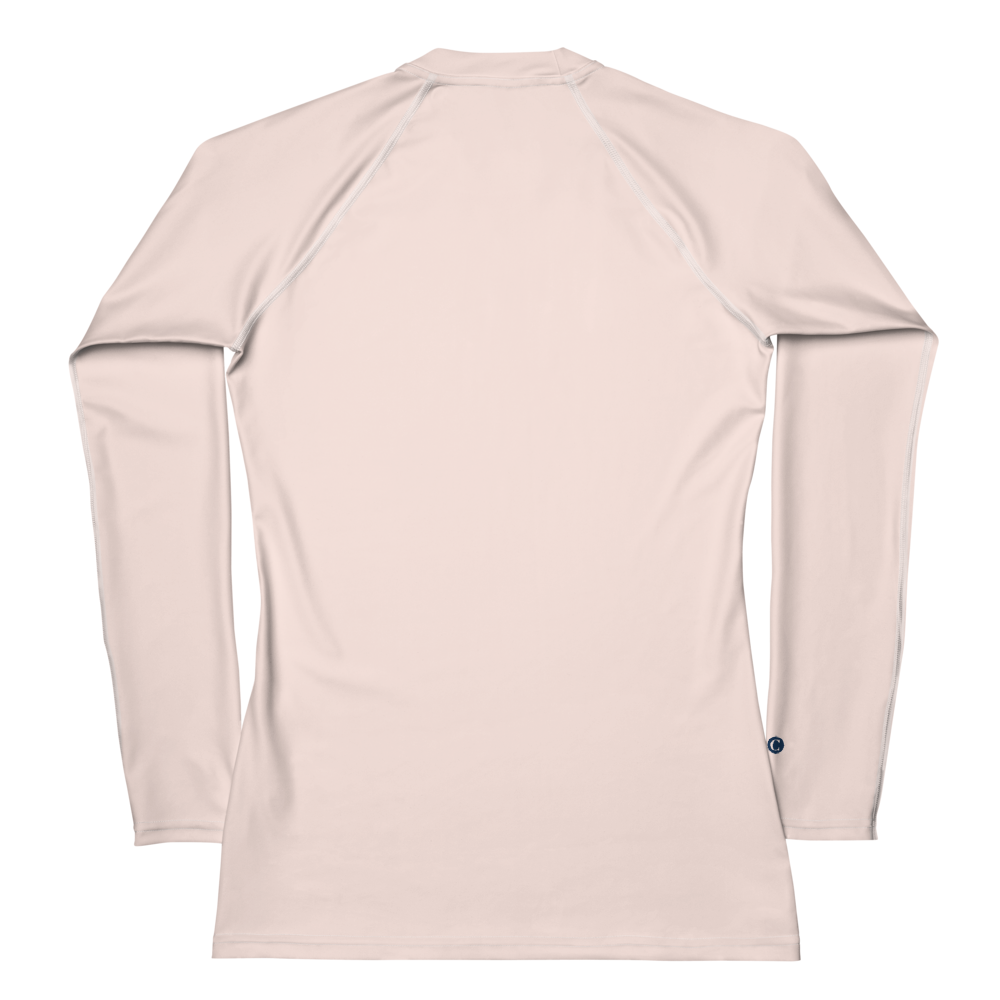 Michigan Upper Peninsula Rash Guard (w/ UP USA Flag) | Women's - Champagne Pink