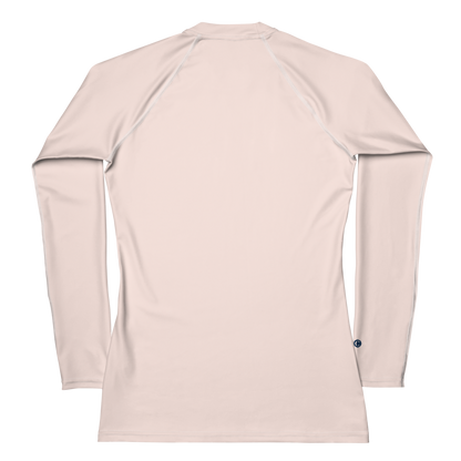 Michigan Upper Peninsula Rash Guard (w/ UP USA Flag) | Women's - Champagne Pink