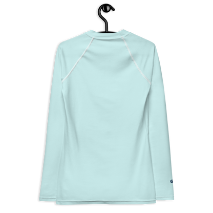 Michigan Upper Peninsula Rash Guard (w/ UP USA Flag) | Women's - Cyan