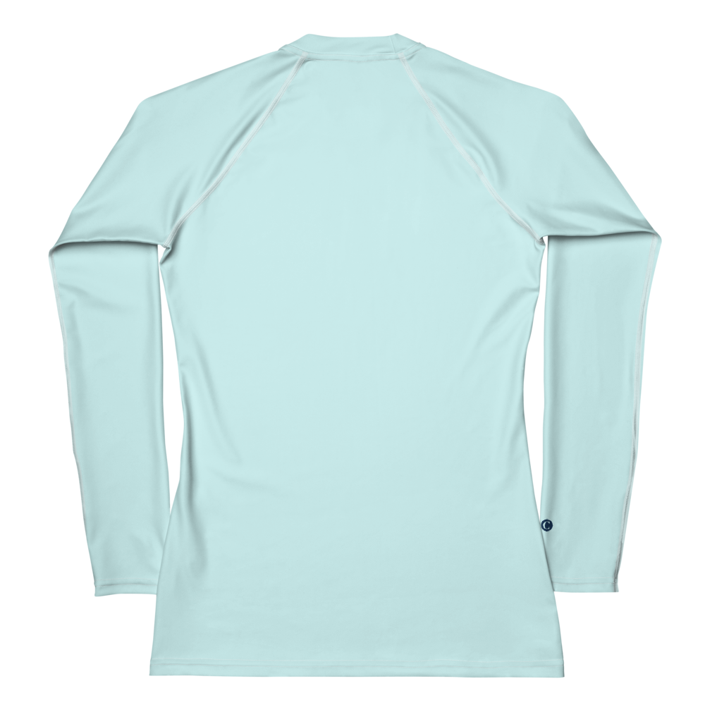 Michigan Upper Peninsula Rash Guard (w/ UP USA Flag) | Women's - Cyan