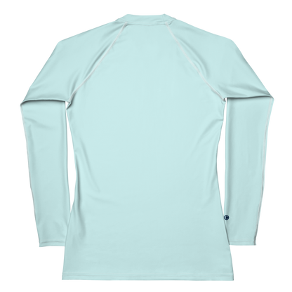 Michigan Upper Peninsula Rash Guard (w/ UP USA Flag) | Women's - Cyan