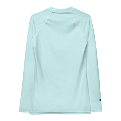 Michigan Upper Peninsula Rash Guard (w/ UP USA Flag) | Women's - Cyan