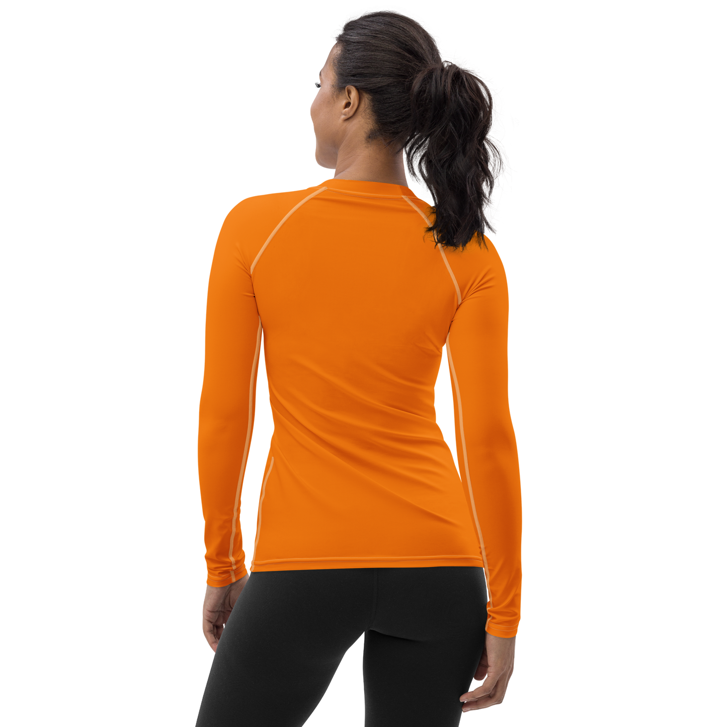 Michigan Upper Peninsula Rash Guard (w/ UP USA Flag) | Women's - Safety Orange