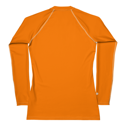 Michigan Upper Peninsula Rash Guard (w/ UP USA Flag) | Women's - Safety Orange