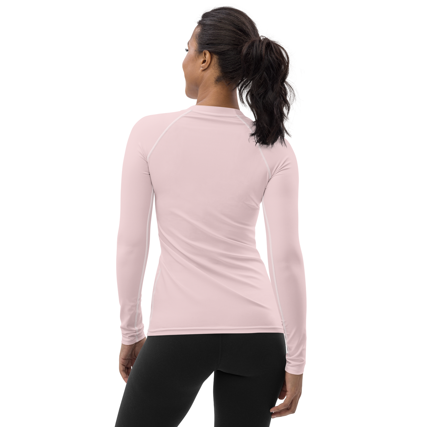 Michigan Upper Peninsula Rash Guard (w/ UP USA Flag) | Women's - Pale Pink