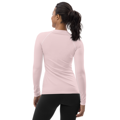 Michigan Upper Peninsula Rash Guard (w/ UP USA Flag) | Women's - Pale Pink