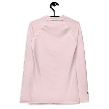 Michigan Upper Peninsula Rash Guard (w/ UP USA Flag) | Women's - Pale Pink