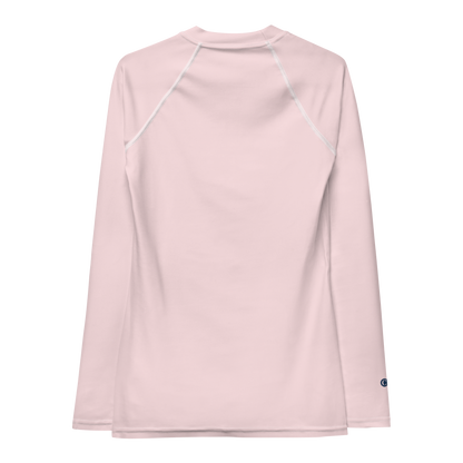 Michigan Upper Peninsula Rash Guard (w/ UP USA Flag) | Women's - Pale Pink