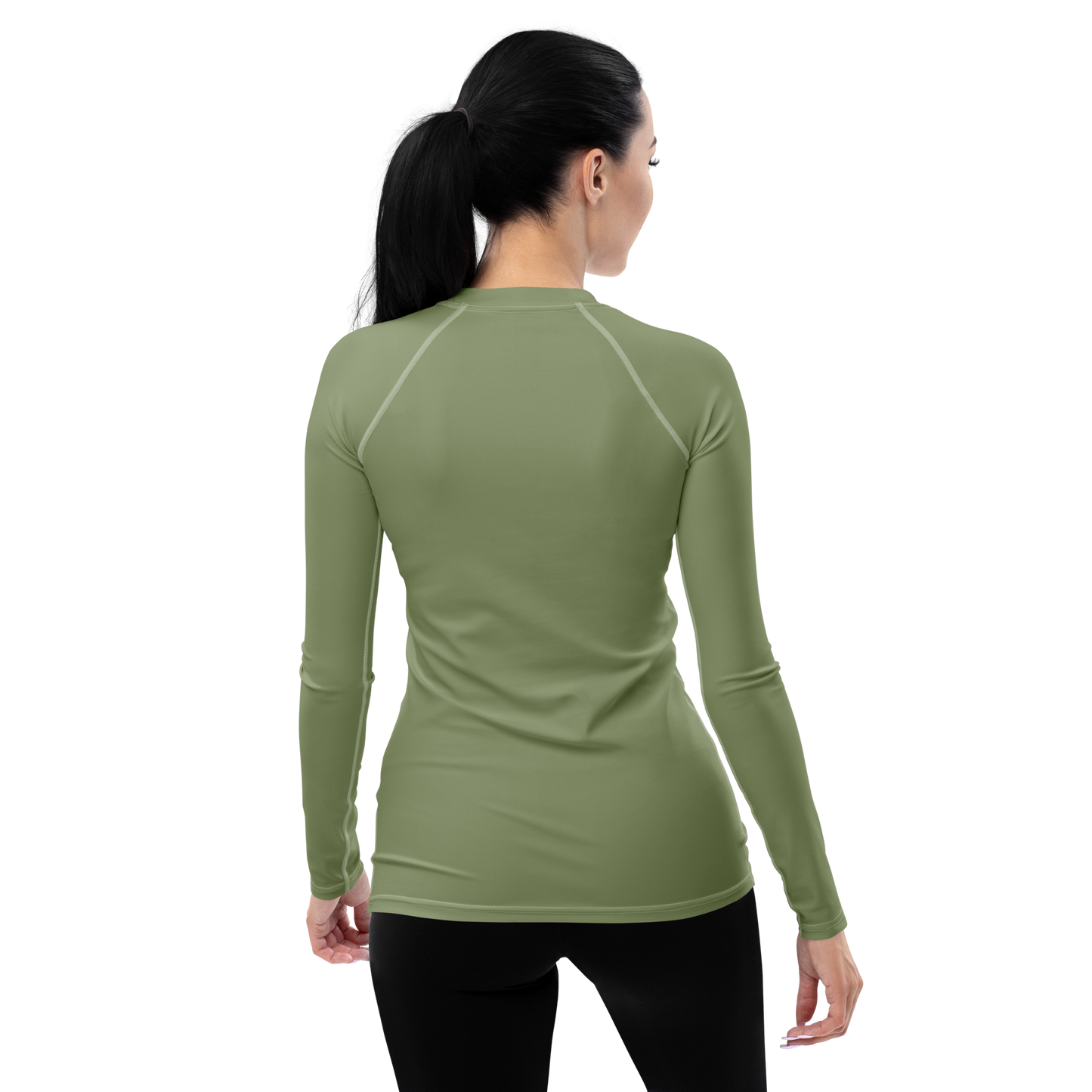 Michigan Upper Peninsula Rash Guard (w/ UP Outline) | Women's - Beachgrass Green