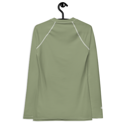 Michigan Upper Peninsula Rash Guard (w/ UP Outline) | Women's - Beachgrass Green