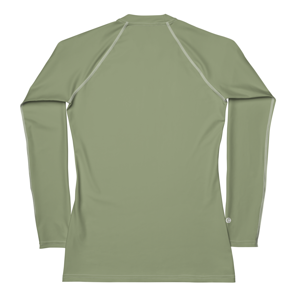 Michigan Upper Peninsula Rash Guard (w/ UP Outline) | Women's - Beachgrass Green