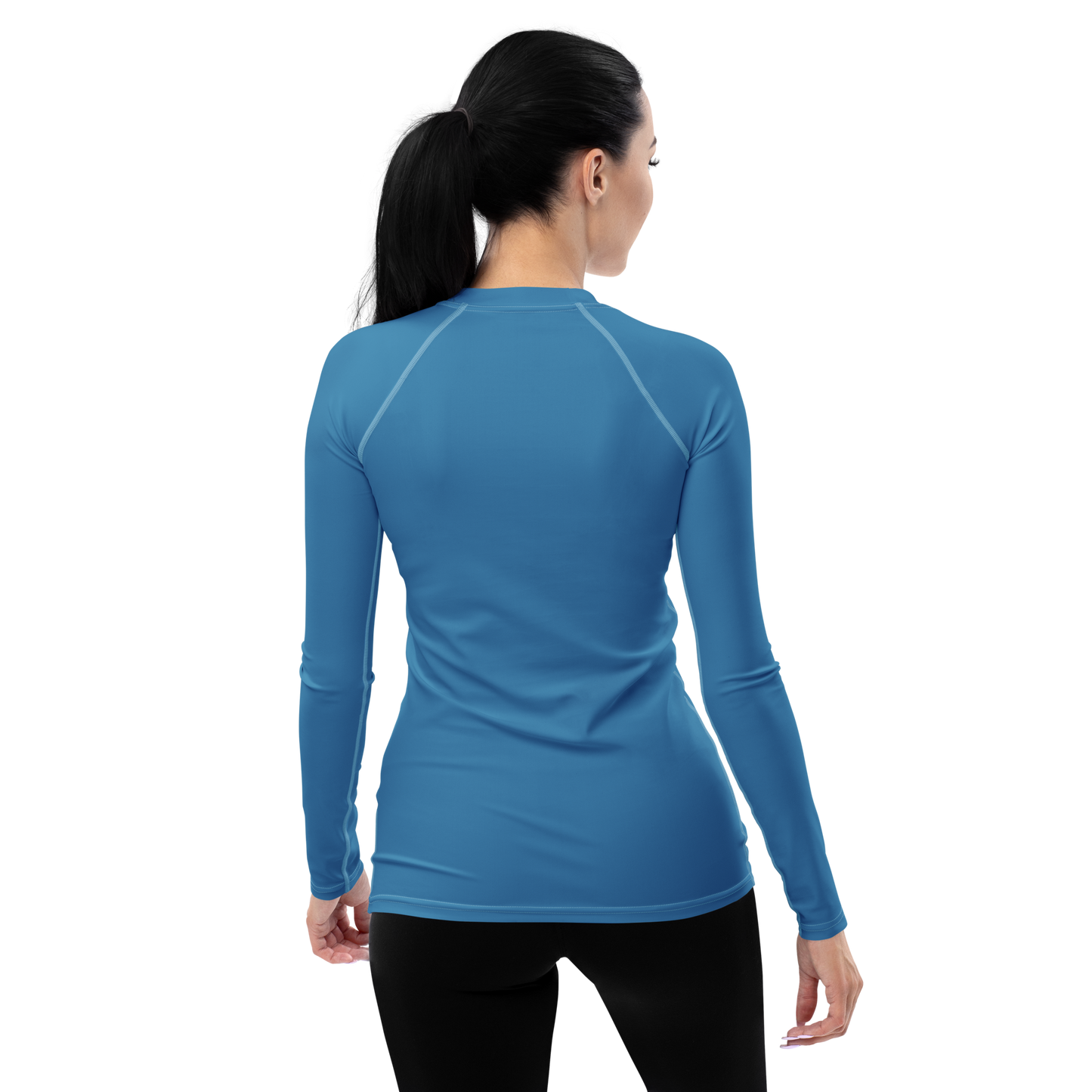 Michigan Upper Peninsula Rash Guard (w/ UP Outline) | Women's - Lake Michigan Blue