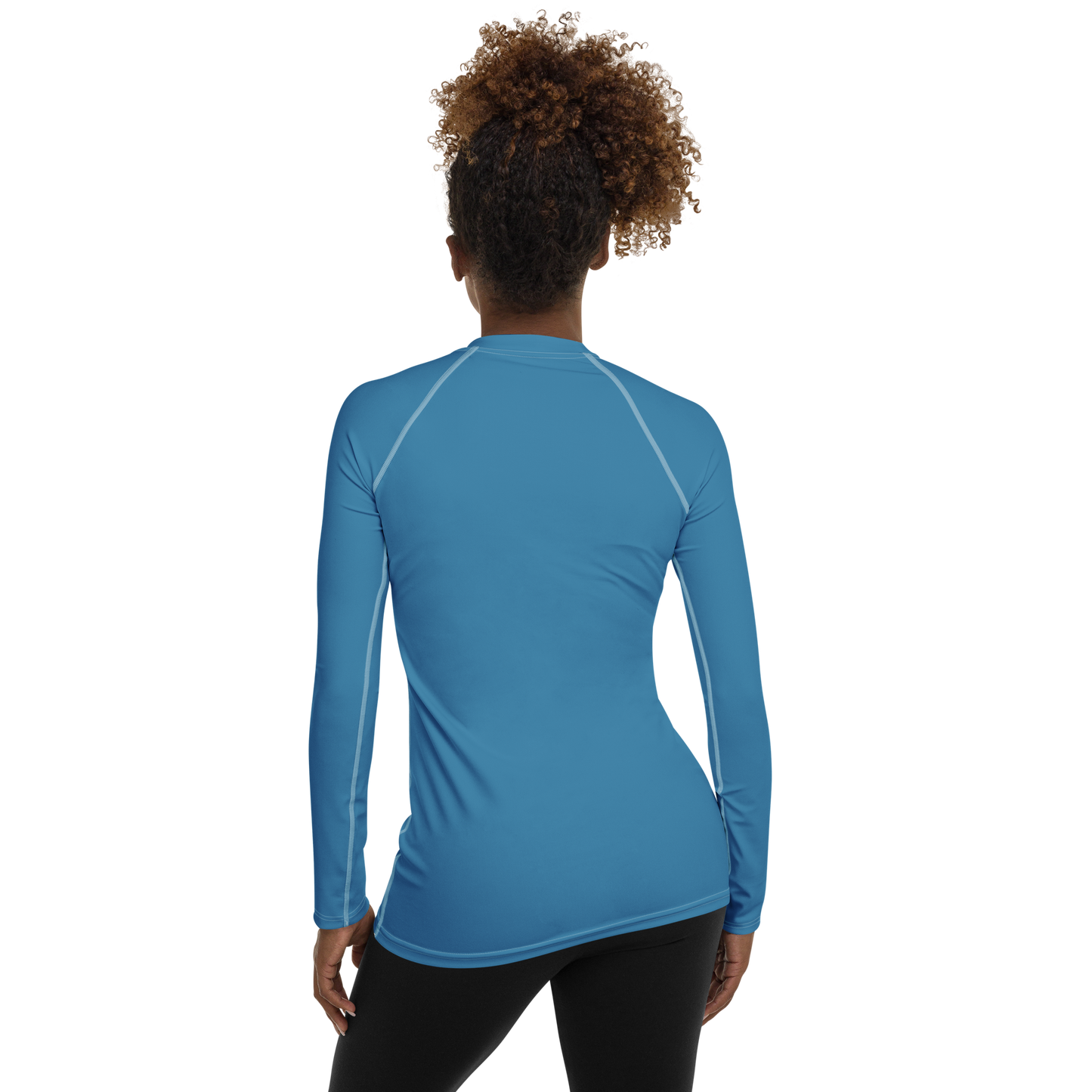 Michigan Upper Peninsula Rash Guard (w/ UP Outline) | Women's - Lake Michigan Blue