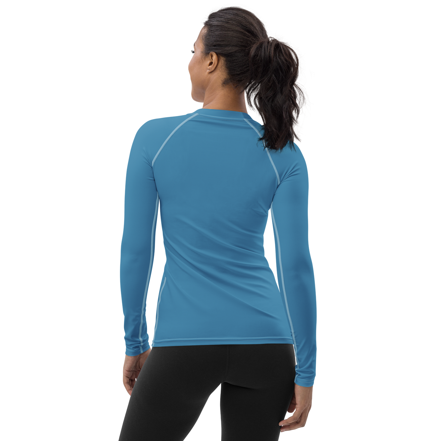 Michigan Upper Peninsula Rash Guard (w/ UP Outline) | Women's - Lake Michigan Blue