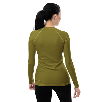 Michigan Upper Peninsula Rash Guard (w/ UP Outline) | Women's - Scrub Gold