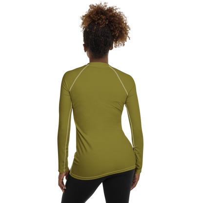 Michigan Upper Peninsula Rash Guard (w/ UP Outline) | Women's - Scrub Gold