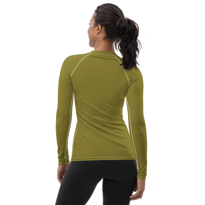 Michigan Upper Peninsula Rash Guard (w/ UP Outline) | Women's - Scrub Gold