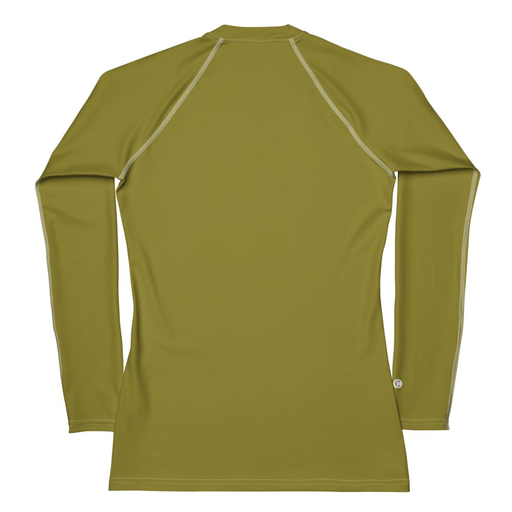 Michigan Upper Peninsula Rash Guard (w/ UP Outline) | Women's - Scrub Gold