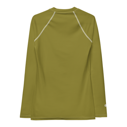 Michigan Upper Peninsula Rash Guard (w/ UP Outline) | Women's - Scrub Gold