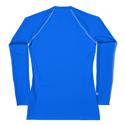 Michigan Upper Peninsula Rash Guard (w/ UP Outline) | Women's - Motor Town Blue