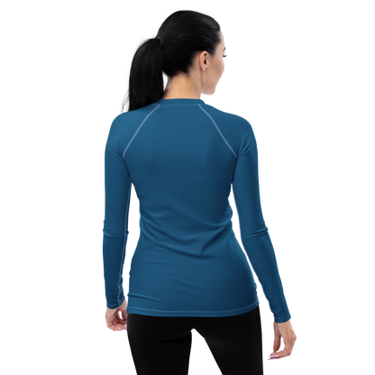 Michigan Upper Peninsula Rash Guard (w/ UP Outline) | Women's - Blueberry