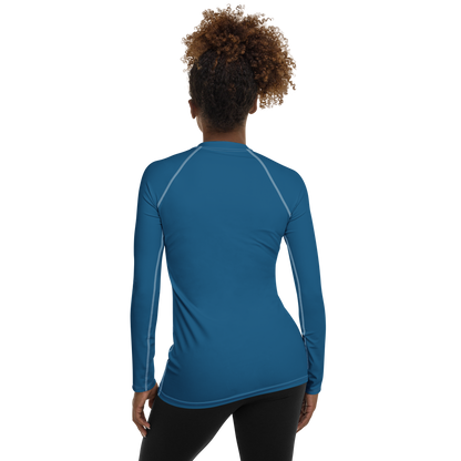 Michigan Upper Peninsula Rash Guard (w/ UP Outline) | Women's - Blueberry