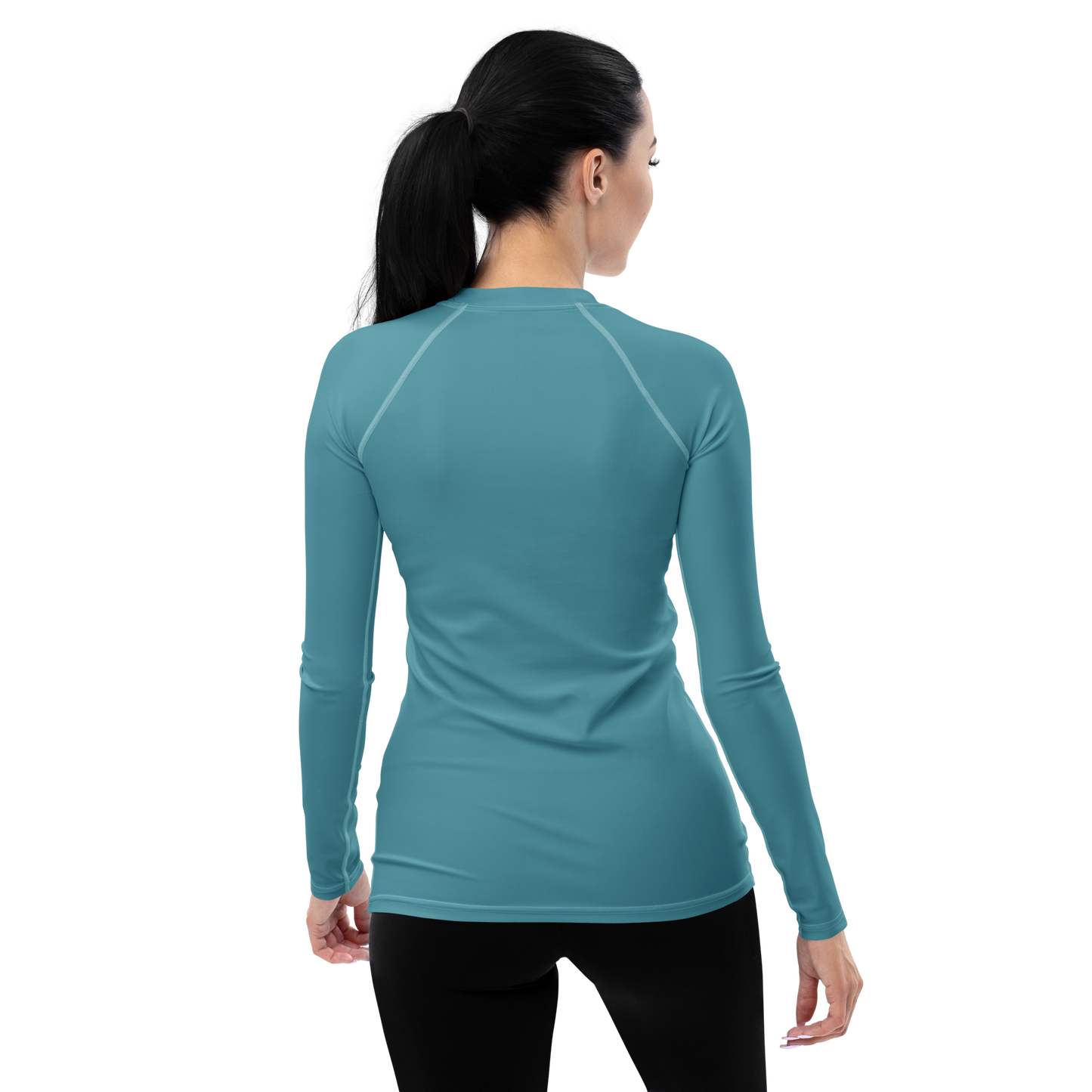 Michigan Upper Peninsula Rash Guard (w/ UP Outline) | Women's - Lake Huron Blue