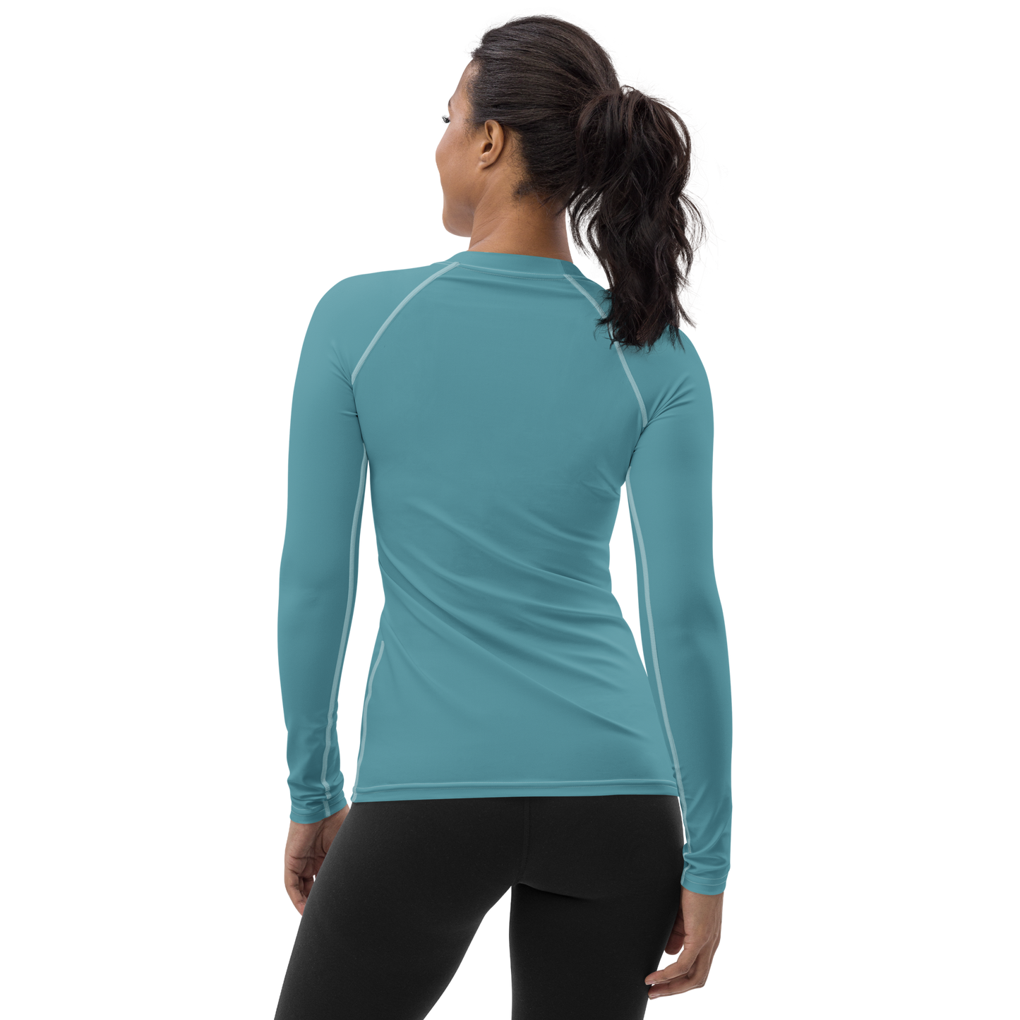 Michigan Upper Peninsula Rash Guard (w/ UP Outline) | Women's - Lake Huron Blue