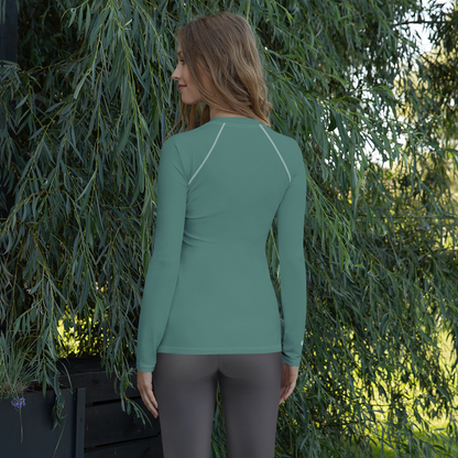 Michigan Upper Peninsula Rash Guard (w/ UP Outline) | Women's - Copper Green