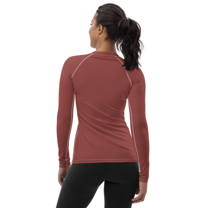 Michigan Upper Peninsula Rash Guard (w/ UP Outline) | Women's - Ore Dock Red