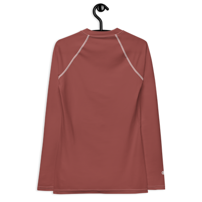 Michigan Upper Peninsula Rash Guard (w/ UP Outline) | Women's - Ore Dock Red