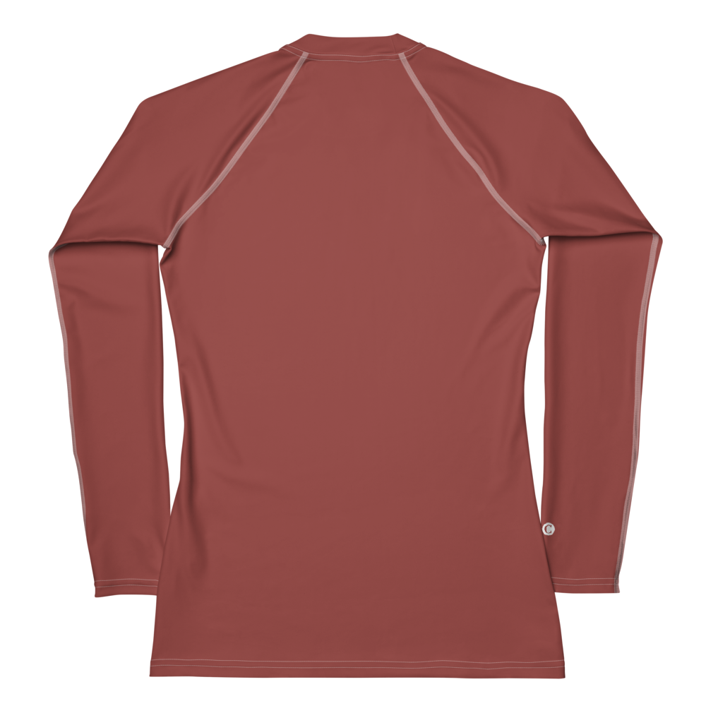 Michigan Upper Peninsula Rash Guard (w/ UP Outline) | Women's - Ore Dock Red