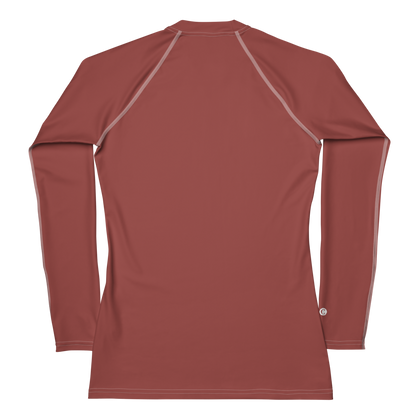 Michigan Upper Peninsula Rash Guard (w/ UP Outline) | Women's - Ore Dock Red