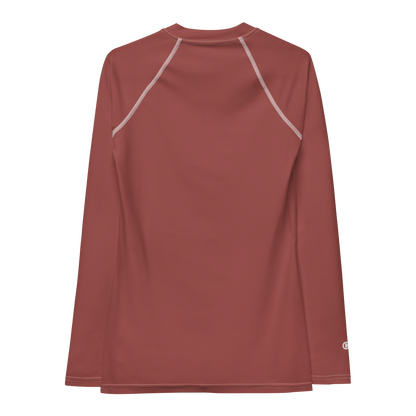 Michigan Upper Peninsula Rash Guard (w/ UP Outline) | Women's - Ore Dock Red